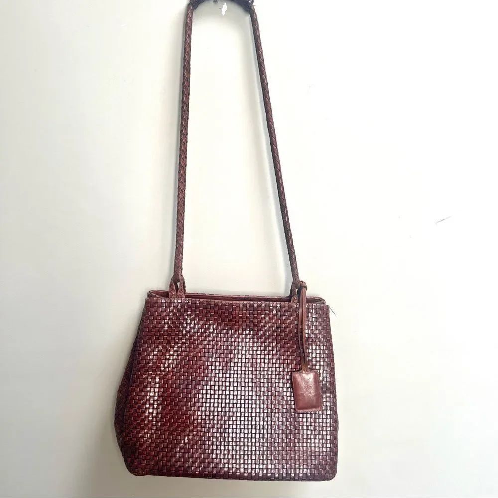 Nine West basketweave Shoulder Bag in chesnut Brown